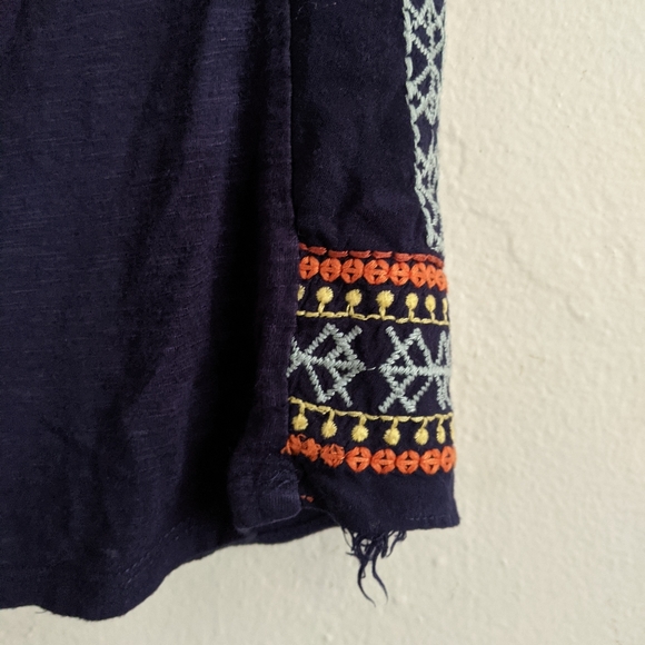 knitted patterned navy blue tank top - Picture 7 of 8
